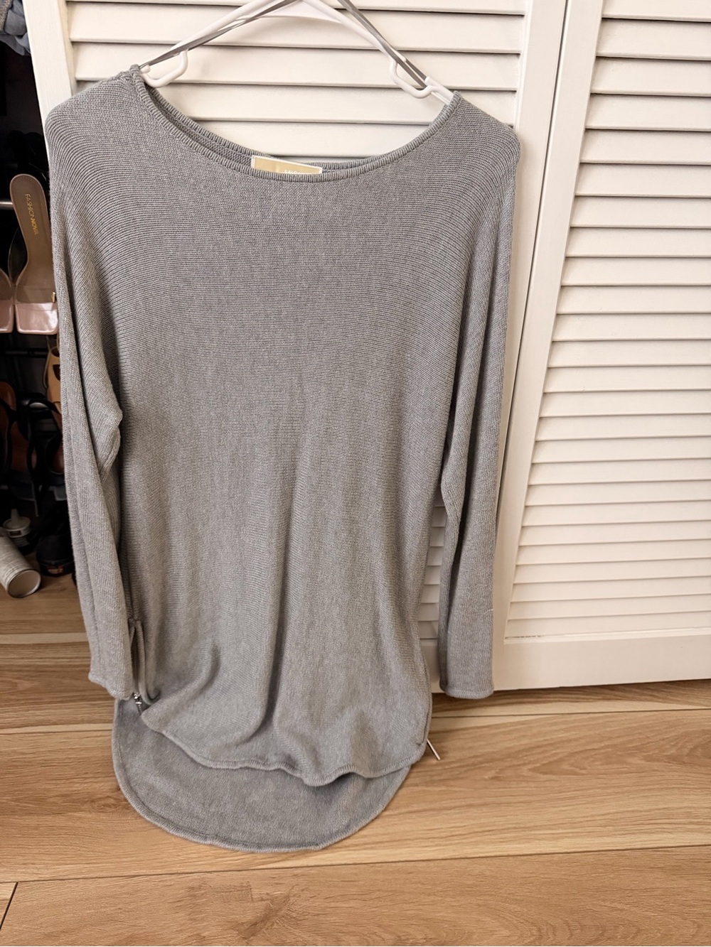 Michael Kors Gray Long Sleeve Knit Top